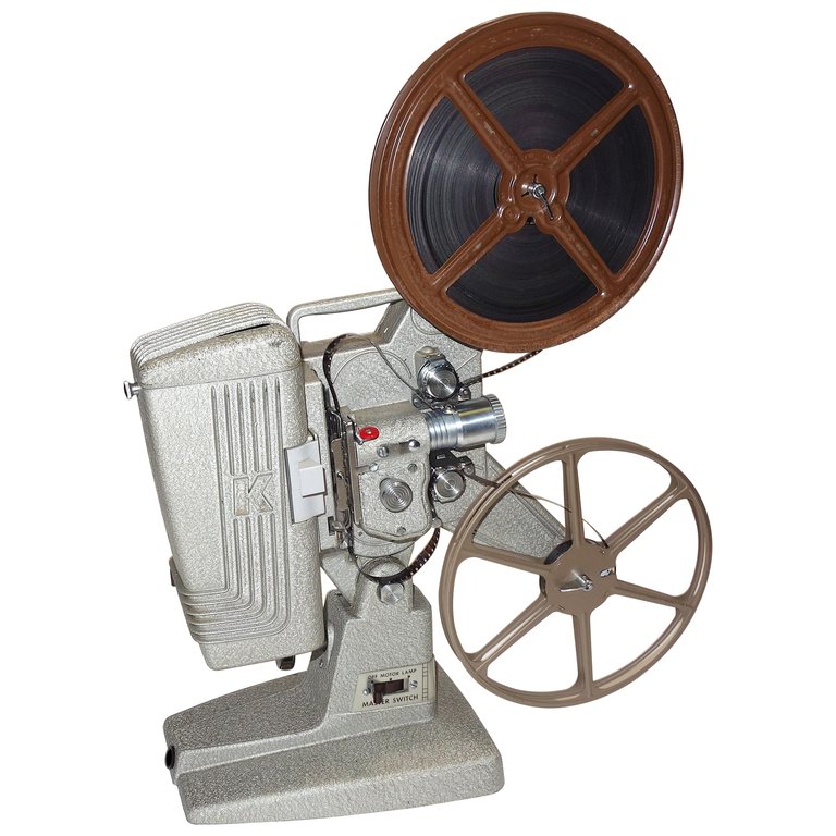 Keystone Vintage Movie Projector Circa 1950s, Pristine, with Film and Reels.  Wow - Cinema Antiques
