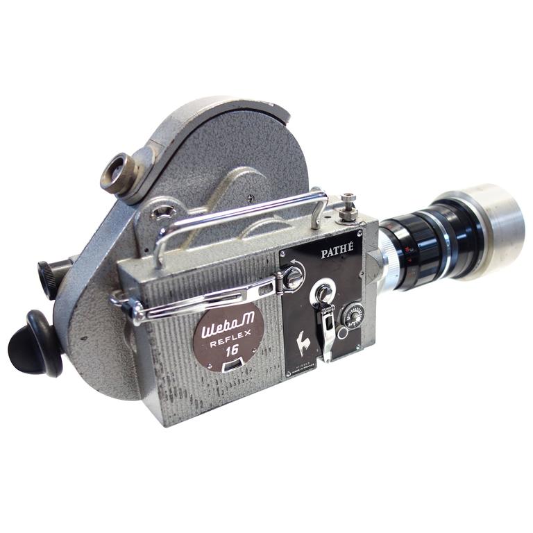 Pathe Motion Picture Camera Mounted on Glass Circa Mid-20th As Sculpture