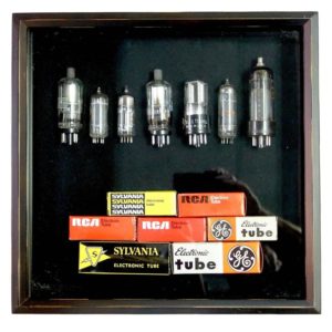 TV and Component Vacuum Tubes Mid-20th W Orig Boxs Sculpture In Shadow Box