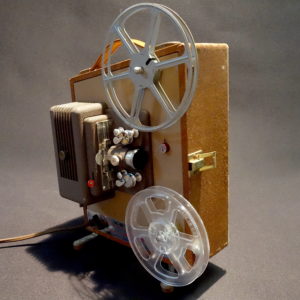 Keystone Vintage Movie Projector Circa 1950s, Pristine, with Film